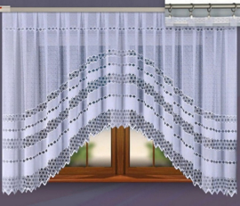Lucyna jacquardvitrage   350  x  max 170 cm- Curtains - Jacquardgordijnen- wit -