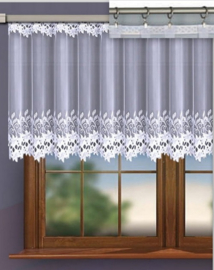Eve jacquard vitrage -  Gordijn  200 x 100 cm - Curtains - Jacquardgordijnen- wit -