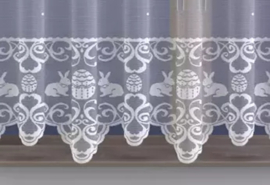 Wisan - jacquard vitrage-   Alleluja - Pasen-   Gordijn 300x100 cm - Curtains  - Jacquardgordijnen-wit-