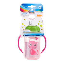 Canpol Babies Trainingsbeker Siliconen Tuit 320ml CUTE ANIMALS roze