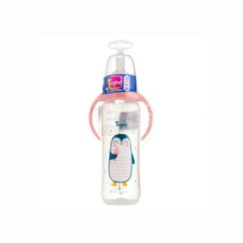 Tigex |  Pinguïn | babyfles air control | 3 snelheden |  330 ml | 6+ m | roze