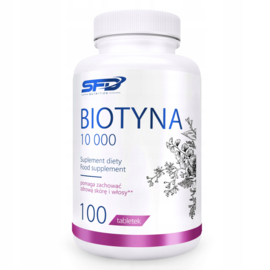 SFD |  Biotina 10.000 – 100 tabletten | Hooggedoseerd Supplement voor Gezonde Haren, Huid & Nagels |