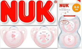 NUK  Baby Rose | siliconen fopspenen  |  2st. set | 0-6 m|
