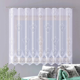Wisan jacquard vitrage -   Nitina Gordijn 300x175 cm - Curtains  - hoogwaardig jacquardgordijn- wit-