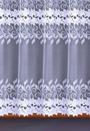 Sophia jacquard vitrage  -  Gordijn  400 x 160 cm - Curtains - Jacquardgordijnen- bloemenmotief- wit -