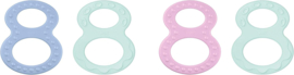NUK | Baby bijtringset | 4 bijtringen voor baby's | vanaf 0 maanden | hard en zacht | past zich aan gehemelte en tandvlees aan |
