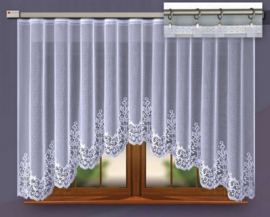 Josina Gordijn   300 x 180 cm- Curtains - Jacquardgordijnen- wit -