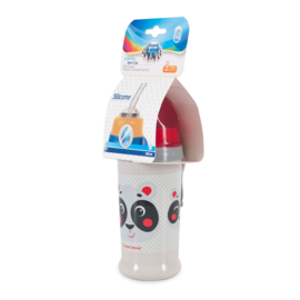 Canpol Babies Hello Little babyflesje met siliconen tube 350ml- beige/rood- 12m+