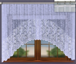 Ala  jacquardvitrage   320  x  max 160 cm- Curtains - Jacquardgordijnen- wit -