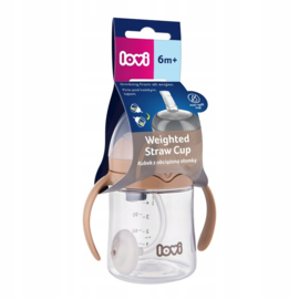 Lovi- First Cup- kop met rietje -150 ml- bruin
