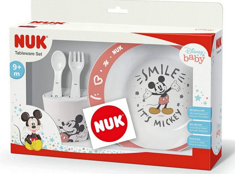 NUK Disney Mickey | serviessetvanaf  | 9+m | 4 delen | rood