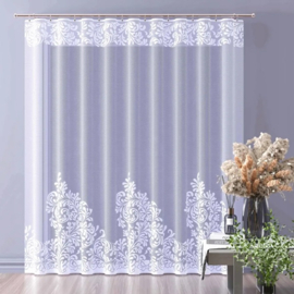 Wisan  Bina jacquard vitrage Gordijn 300x 225 cm - Curtains  - hoogwaardig jacquardgordijn- wit-