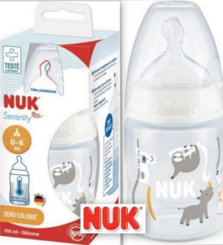 NUK Serenity+ |  Babyfles  |  Wijde hals - Temperatuurregeling |  150 ml  |  0-6 maanden | speen maat: M|