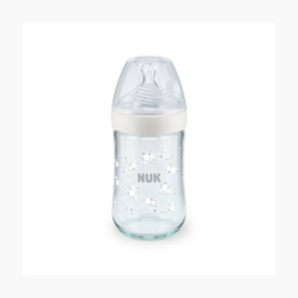 NUK Nature Sense glazen babyfles - M- wit- 240 ml