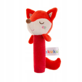 Akuku knuffelrammelaar, piepend, zacht, vos 0+