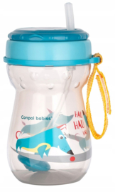 Canpol Babies  | Innovative Cup met Flip-top Rietje |  350 ml |  9m+ | blauw|