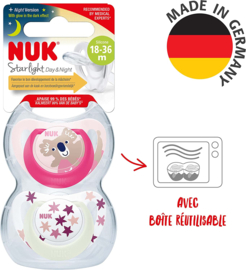 NUK Star Light  Day&Night  siliconen fopspenen 2st. set