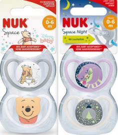 NUK | Space fopspenen | setje| 0-6 m |  lichteffect | extra ventilatie | meisje | roze