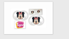 Tigex  Soft Touch Friends fopspeen | siliconen fopspeen | Disney Minnie  | 2 stuks