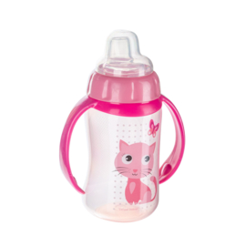 Canpol Babies Trainingsbeker Siliconen Tuit 320ml CUTE ANIMALS roze