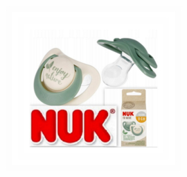 NUK | For Nature | Siliconen fopspenen | Gemaakt van natuurlijke grondstoffen | groen | set van 2