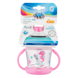 Canpol Babies  Love& Sea Antilekbeker Siliconen Tuit roze-  180ml -9m+