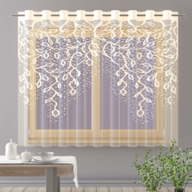 Wisan - Yagmur- jacquard vitrage -  Crème  Gordijn 150 x150 cm - Curtains - Jacquardgordijnen-  Crème  -