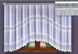 Eline jacquard vitrage  Gordijn 300 x 160 cm - Curtains - Jacquardgordijnen-  wit -