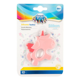 Canpol Babies EENHOORN  siliconen bijtring voor baby's - roze- 0m+