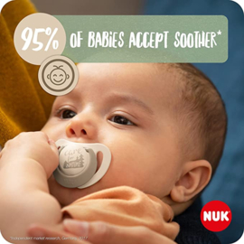 NUK | For Nature  | Siliconen fopspenen | Gemaakt van natuurlijke grondstoffen | crème | set van 2
