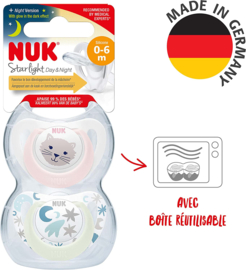 NUK Star Light  Day&Night siliconen fopspenen 2st. set
