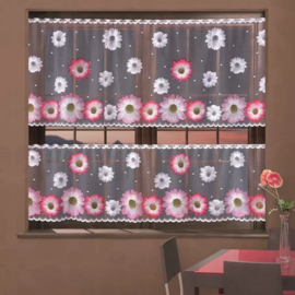 Wisan- Gerbera- jacquard vitrage  Gordijn  300 x 70 cm - Curtains - Jacquardgordijnen-