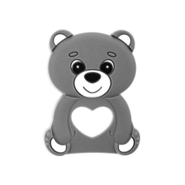Akuku | Teddybeer |  siliconen bijtring  | hanger |  grijs