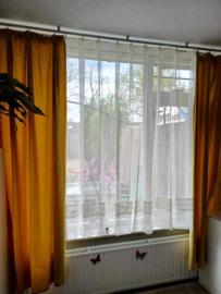 Wisan- Crème vitrage met guipureband-  Dita  - 250x170 cm - Curtains - Jacquardgordijnen-  Crème  -