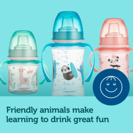 Canpol Babies  | EasyStart | Siliconen Trainingsbeker |  240ml | PP |  EXOTISCHE DIEREN |  blauw