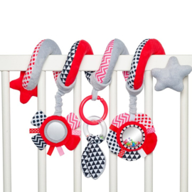 Canpol babies Interactive Spiraal to the Crib / Kinderwagen ZIGZAG rood 0m+ Rood
