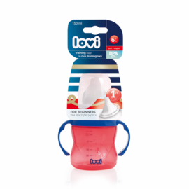 LOVI Marine rood trainingsbeker 6+ m, 150 ml