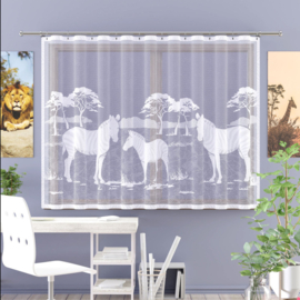 Wisan Zebra's  jacquard vitrage Gordijn 220x150 cm - Curtains  - Jacquardgordijnen-wit-