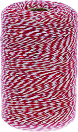 Rolladetouw rood/wit ca. 80 meter