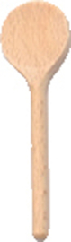 Lepel hout vlak/rond 12 cm