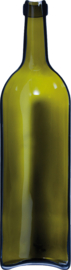 Serveerschaal magnum wijnfles groen - glas 46x12 cm