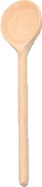Lepel hout vlak/rond 16 cm