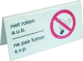 Bordje ''niet roken a.u.b.'' 4-talig