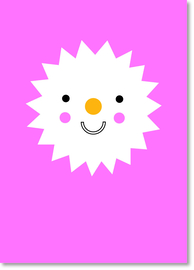 Smiley star pink kaart