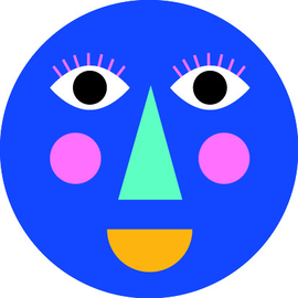 Sticker Smiley Blue