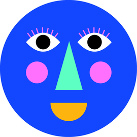 Sticker Smiley Blue