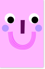 Smiley roze kadokaart
