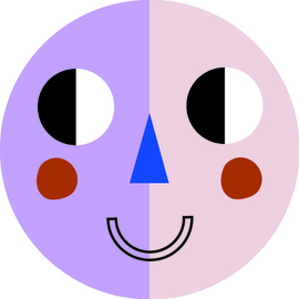 Sticker Smiley Half