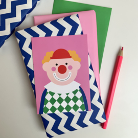 Clowntje roze kaart