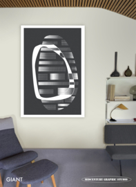 SHADOWS (white) | Midcentury Graphic Studio | Werk op aluminium mat wit
